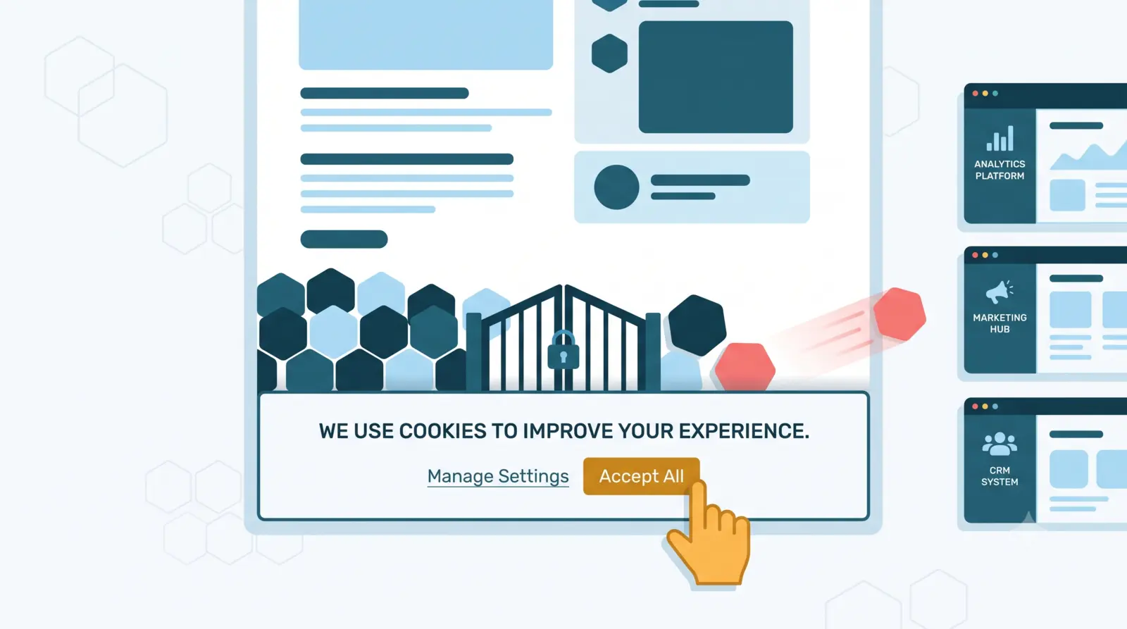 Un tag qui s'échappe vers les plateformes analytics, publicitaire et CRM alors que le bandeau de consentement n'a pas encore été cliqué.